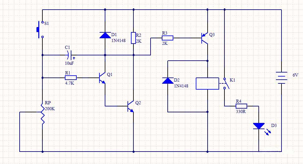 三極管開(kāi)關(guān)延時(shí)電路